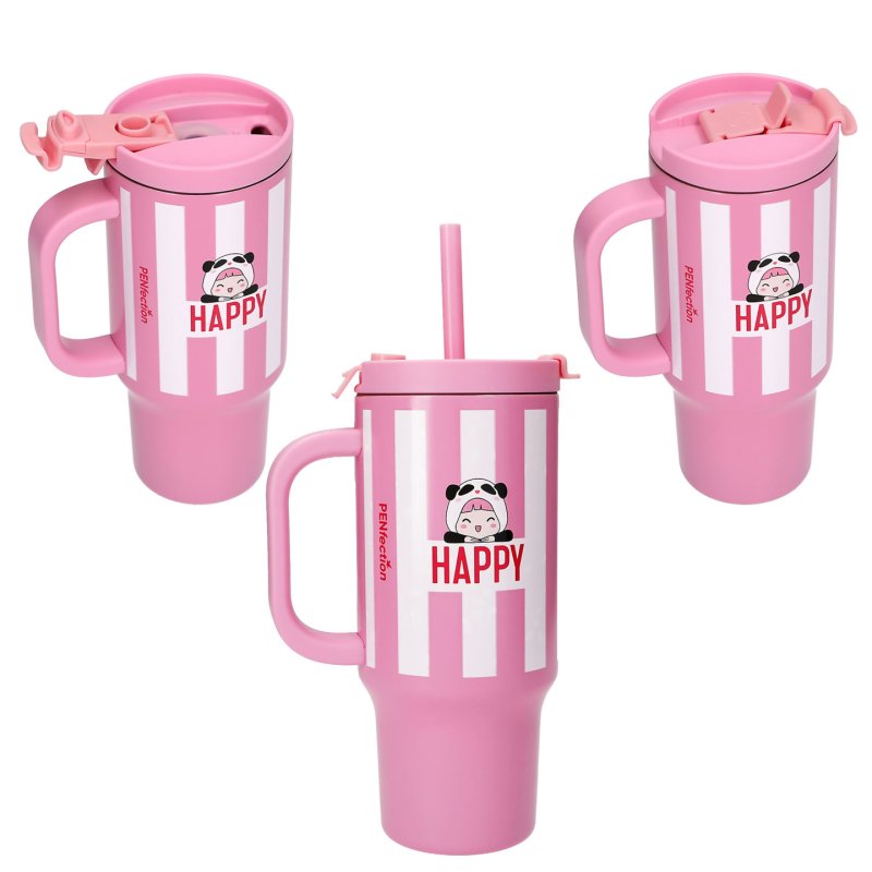 Trends by Depesche 0414140 gourde Utilisation quotidienne 470 ml Silicone, Polypropylène (PP), Acier inoxydable Rose,