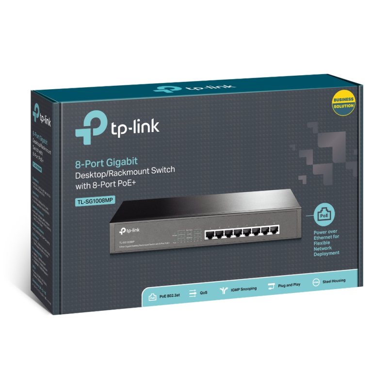 TP-Link TL-SG1008MP network switch Unmanaged Gigabit Ethernet (10/100/1000) Power over Ethernet (PoE) Black