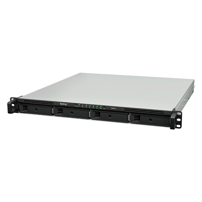 Synology RackStation RS826 NAS/storage server Rack (1U) AMD Ryzen V1500B 4 GB DDR4 0 TB DiskStation Manager Black, Grey
