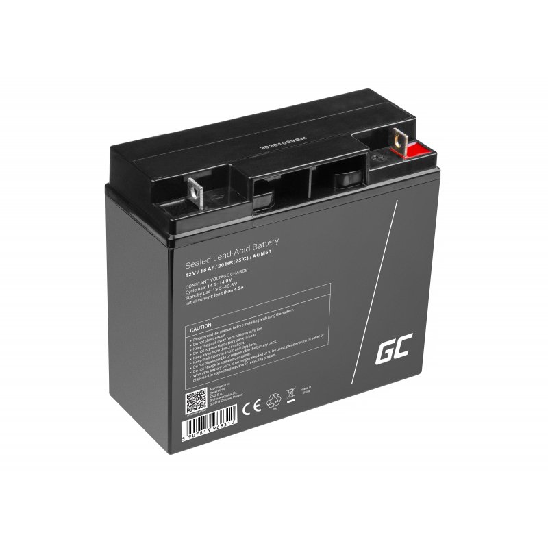 Green Cell AGM Battery Lead Acid VRLA 12V 15Ah
