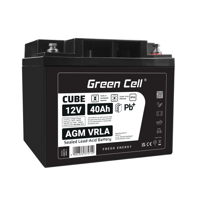Green Cell AGM12V40AH-J Batterie de l'onduleur Sealed Lead Acid (VRLA) 12 V 40 Ah