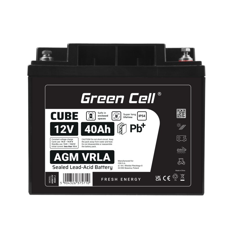Green Cell AGM12V40AH-J UPS battery Sealed Lead Acid (VRLA) 12 V 40 Ah