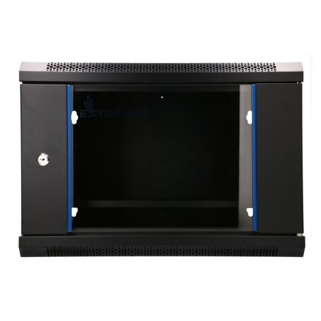 EXTRALINK LITE 6U 530X400 WALL-MOUNTED RACKMOUNT CABINET BLACK WITH SHELF