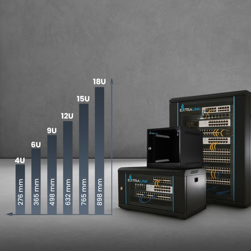 EXTRALINK LITE 4U 10" 280X310 WALL-MOUNTED RACKMOUNT CABINET BLACK