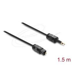 Delock TOSLINK Kabel mini TOSLINK 3,5 mm Stecker auf TOSLINK Stecker, Ø 2,2 mm, 1,5 m, schwarz