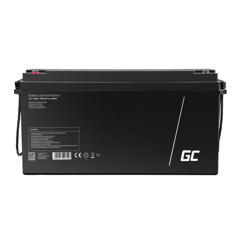 Green Cell AGM VRLA 12V 150Ah maintenance-free battery for camper, photovoltaics, solar panels, boats