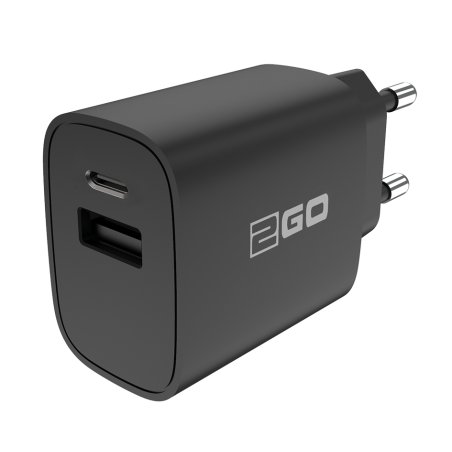 2GO Ladegerät 20W 2-Port 1x USB-A u. 1x USB-C schwarz