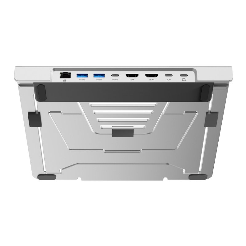 Conceptronic DONN35S Laptop Stand with 7-in-1 USB-C Docking Station, HDMI 4K60Hz x 2, GbE, USB-C 5Gbps, USB-A 5Gbps x