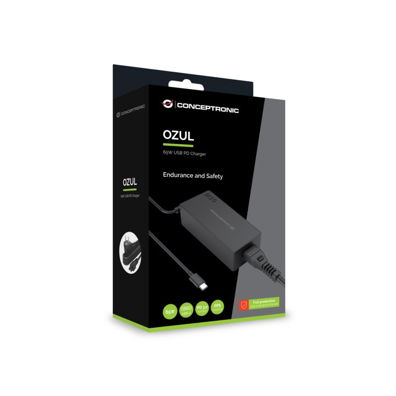CONCEPTRONIC Ladegerät 1Port GaN USB-C 65WPD3.0/PPS sw