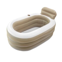 Scandinavian Collection - Inflatable Bathtub - Brown/Beige Tone - 130 × 75 × 45 cm