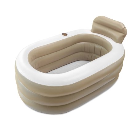 Scandinavian Collection - Inflatable Bathtub - Brown/Beige Tone - 130 × 75 × 45 cm