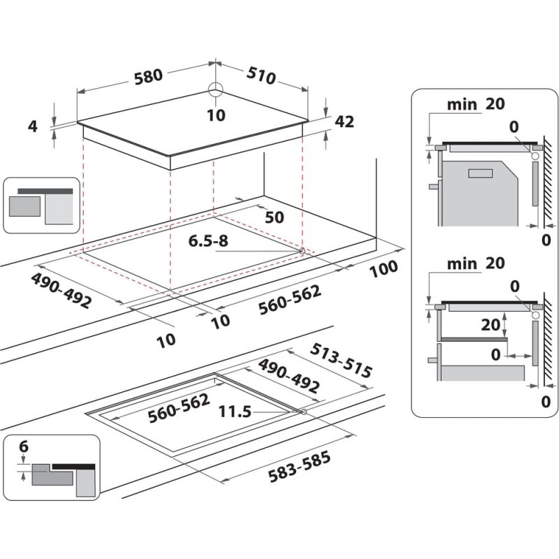 Table vitrocéramique AKT8090NE