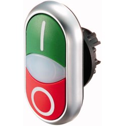 Eaton M22-DDL-GR-X1/X0 interrupteur Chrome, Vert, Rouge