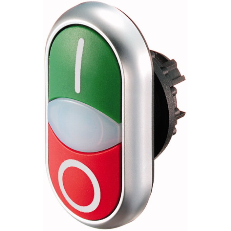 Eaton M22-DDL-GR-X1/X0 push-button panel Chrome, Green, Red
