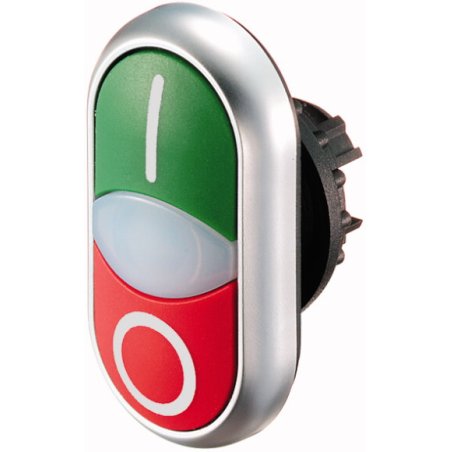 Eaton M22-DDL-GR-X1/X0 interrupteur Chrome, Vert, Rouge