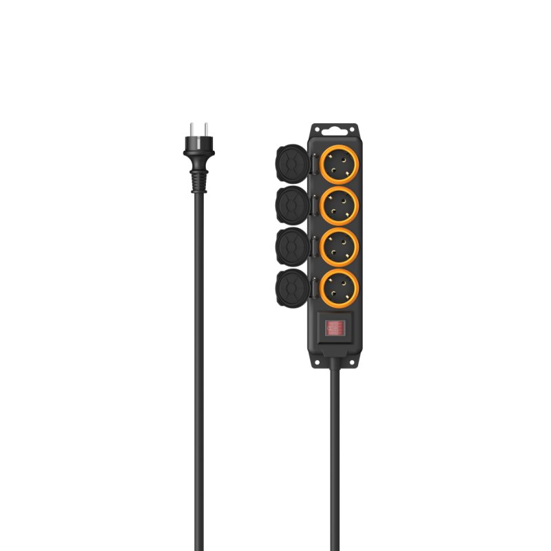Hama 00223064 power extension 4 m 4 AC outlet(s) Outdoor Black