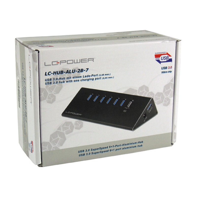 LC-Power LC-HUB-ALU-2B-7 6 1xUSB3.0 Alu 6 devcices black retail