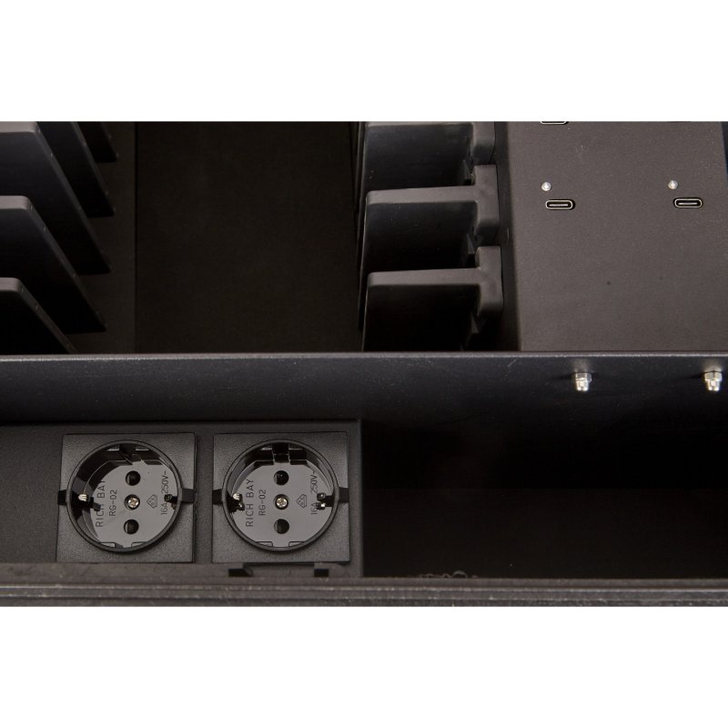 DEQSTER KT16C-PD (Schnellladefunktion) für 16 iPads, nur laden, Schwarz/Orange, 16 in 1, 1,8m, USB-C PD, 10-744121