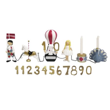 KIDS by FRIIS - Birthday Train Harlequin and Columbine - 11 Numbers, Flag and Chains
