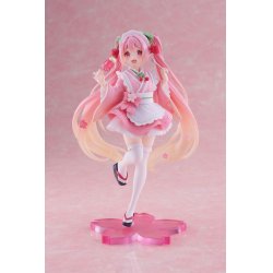 Hatsune Miku PVC Statue Newley Written Sakura Miku Japanese Cafe Ver. Reissue 18 cm
