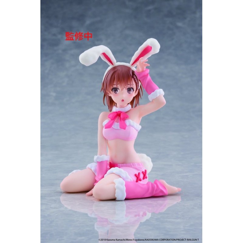 A Certain Scientific Railgun Moflock PVC Figure Mikoto Misaka (Fluffy Bunny Ver.) 13 cm