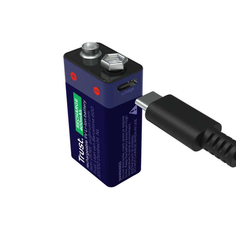 Trust USB-C rechargeable 9V battery