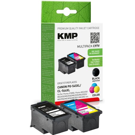 KMP C97V cartouche d'encre 2 pièce(s) Compatible Rendement élevé (XL) Noir, Cyan, Magenta, Jaune