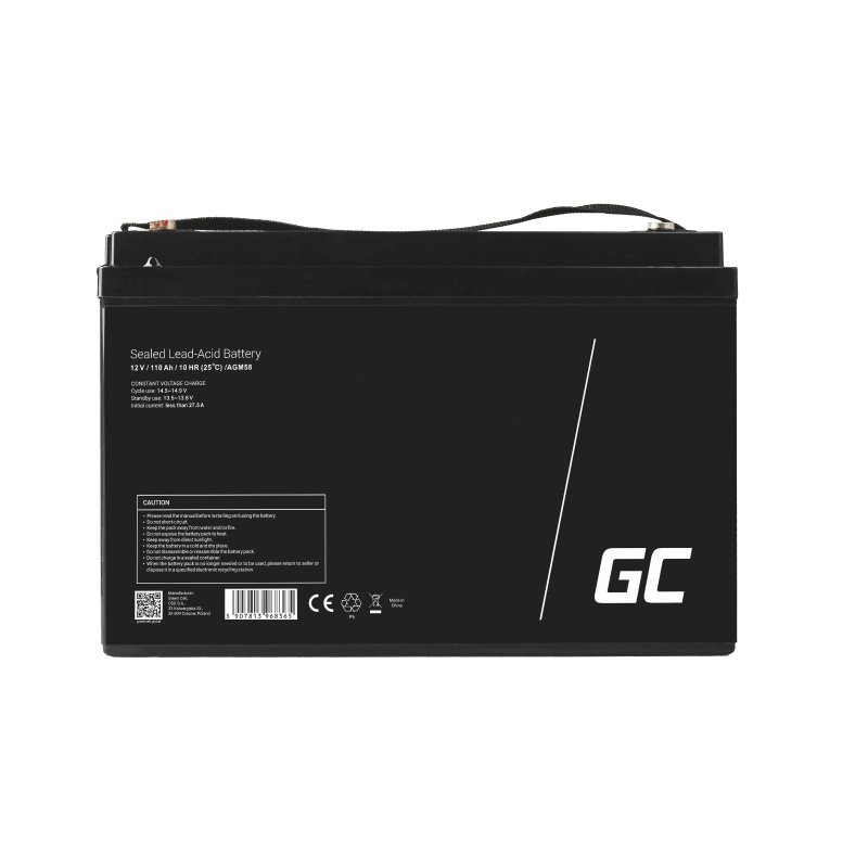 Green Cell AGM58 batterie de véhicule Mat de verre absorbé 110 Ah 12 V