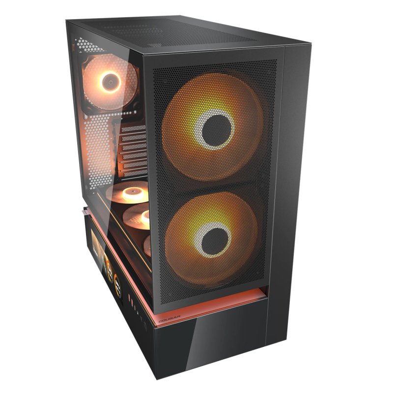 COUGAR Midi Tower Case, CFV235 Vision, ARGB, LCD Display, Mesh, Black
