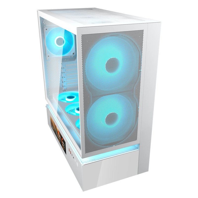 COUGAR Midi Tower Case, CFV235 Vision, ARGB, LCD Display, Mesh, White