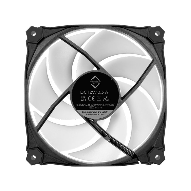 Iceberg Thermal IceGALE Lightning ARGB Computer case Fan 12 cm Black 3 pc(s)