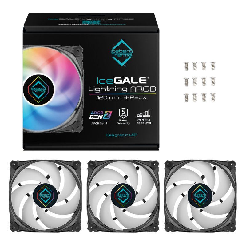 K ICEBERG THERMAL IceGALE Lightning ARGB Gen2.0 120mm (3 Pack)
