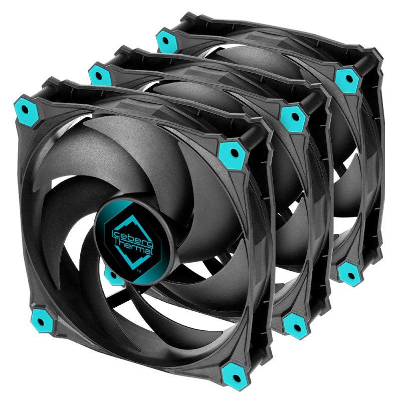 Iceberg Thermal IceGALE Silent Boitier PC Ventilateur 12 cm Noir 3 pièce(s)