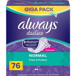 Always Dailies Fresh & Protect Normal Damen Liners with Scent and Absorbent Core 76 Count - Giga Pack