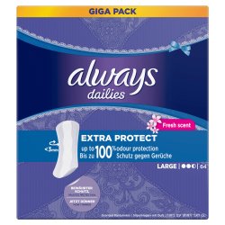 Always Extra Protect Large Fresh Panty Liners 64 Count