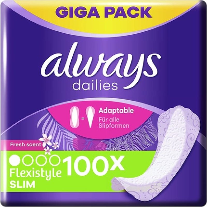Always Dailies Slim Fresh Normal Panty Liners with Fresh Scent 100 Pads - Giga Pack