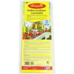 Aeroxon Yellow Insects Glue Board - 10 Piece Set - 10x25cm Size - Works Against