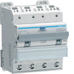 HAGER ADM416QC FI-LS 4P 6kA B-16A 30mA Typ A QC/QB (ADM416QC)