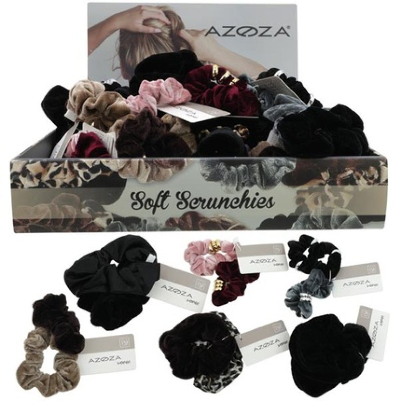 AZOZA Hair Tie Scrunchies - 6 Assorted Colors