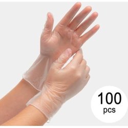 Bb Cleaning Vinyl Disposable Gloves Size Medium - Set of 100