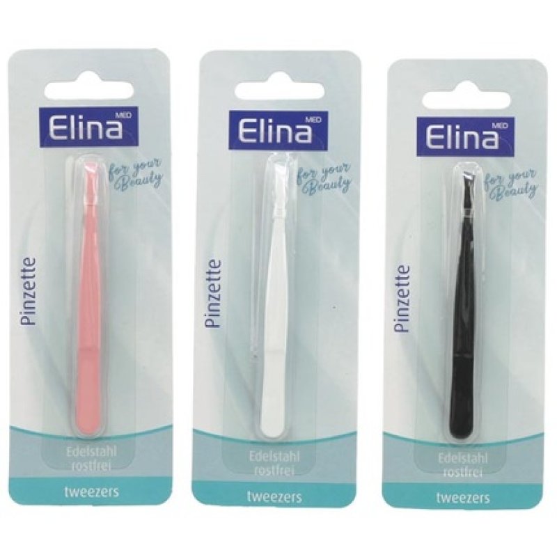 ELINA Tweezers 8.5 cm in Black, Blue, and Pink - 3 Color Set