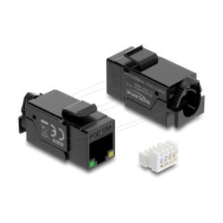DELOCK Keystone Modul RJ45 Buchse Cat.6A UTP mit PoE LED