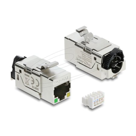 DELOCK Keystone Modul RJ45 Buchse Cat.6A STP mit PoE LED