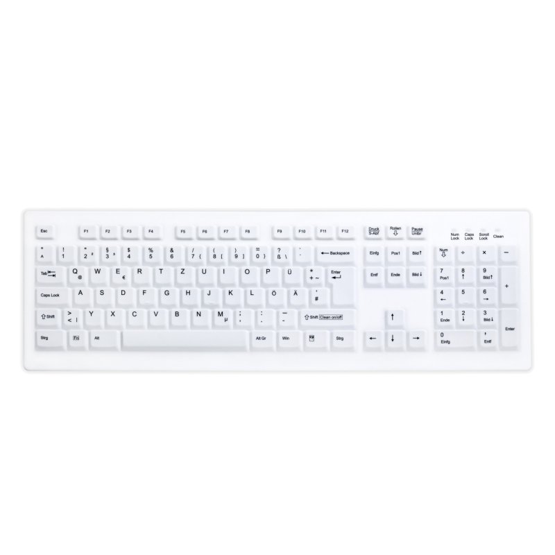 Contour Design Active Key Contour ClassicClean Medical Keyboard IP68 Full-Size Wireless White CH C8100