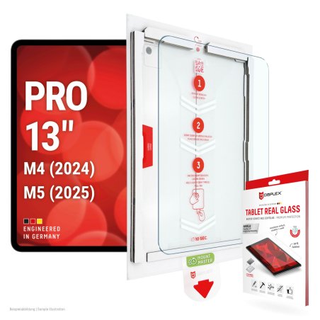 Displex Tablet Real Glass (10H) for Apple iPad Pro 13'' (2024/2025), MountMaster, engineered in Germany