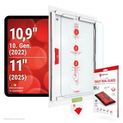 Displex Tablet Real Glass (10H) for Apple iPad 10,9'' (10. Gen.)/11'' (2025), MountMaster, engineered in Germany