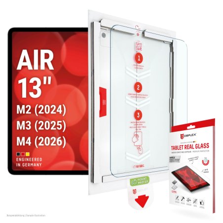 Displex Tablet Real Glass (10H) for Apple iPad Air 13'' (2024/2025/2026), MountMaster, engineered in Germany