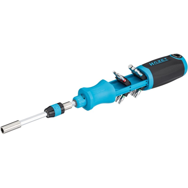 Bit Ratschen-Schraubendreher 811R-4 (blau/schwarz, mit integriertem Magazin)