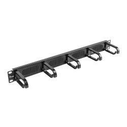 Equip 19" Rack Mount Cable Management Panel with Brush, Black