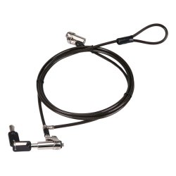 Conceptronic CUSTODIO02BNTM Keyed Dual Head Laptop Lock, Nano Lock Slot, Master Keyed Compatible, 1.8m